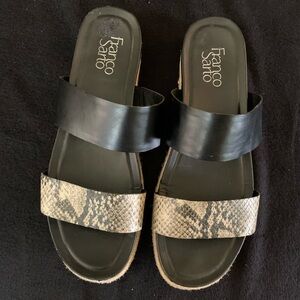 Franco Sarto Snake Print Espadrille Sandals